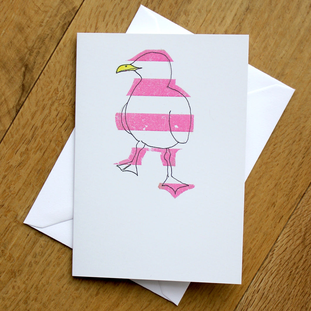 PINK HOOPED SEAGULL CARD